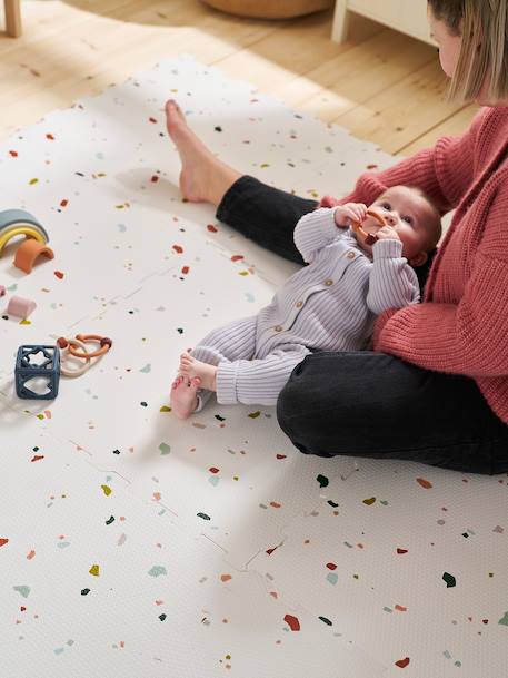 Large 9 Tile Foam Mat ecru+rose 