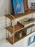 Wired metal wall shelf, wood effect shelf white 