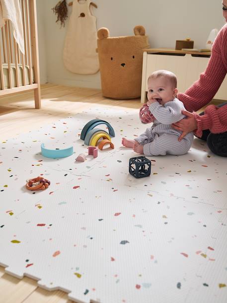 Large 9 Tile Foam Mat ecru+rose 