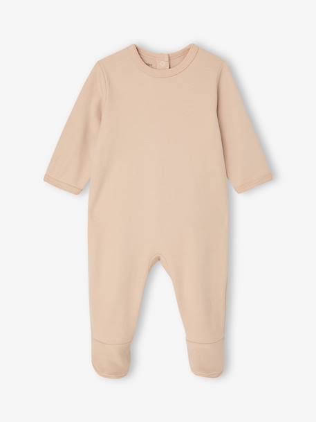 Pack of 3 Organic Cotton Sleepsuits for Babies beige+ecru+sage green 