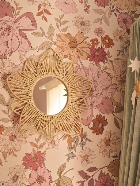 Flower Mirror in Paper Rope beige 