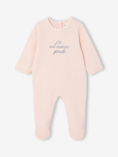 Pack of 2 girls' velvet pyjamas rose 