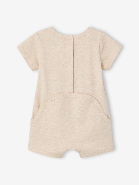 Newborn set of 2 playsuits in organic cotton marl beige 