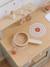 Wooden kitchen with FSC100® wooden accessories ecru+rose+sage green 