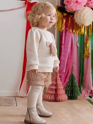 Christmas Set for Baby Girls: Sequinned Sweatshirt & Shorts