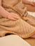 Bath cape + PETIT OURS wash mitt, with recycled cotton striped beige 