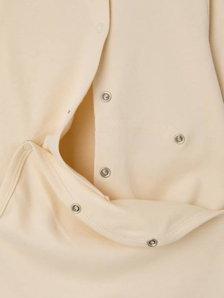 Pack of 3 Organic Cotton Sleepsuits for Babies beige+ecru+sage green 