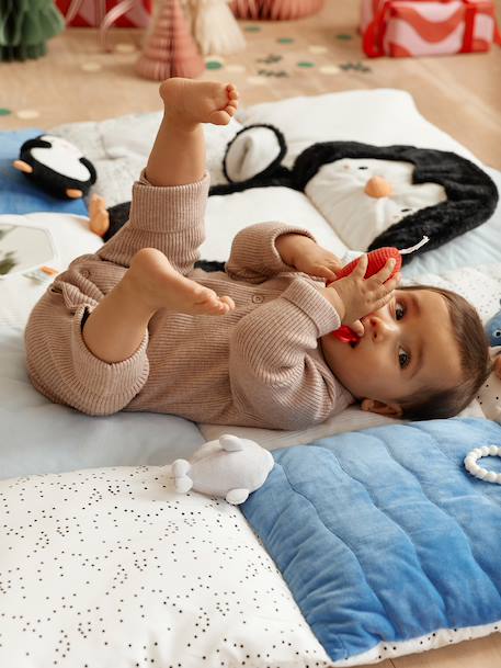 Activity Mat, Life black+blue+ecru+red+rose 