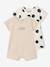 Newborn set of 2 playsuits in organic cotton marl beige 