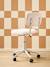 Velour Desk Chair with Castors for Children ecru+green+rose 