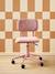 Velour Desk Chair with Castors for Children ecru+green+rose 