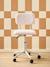 Velour Desk Chair with Castors for Children ecru+green+rose 