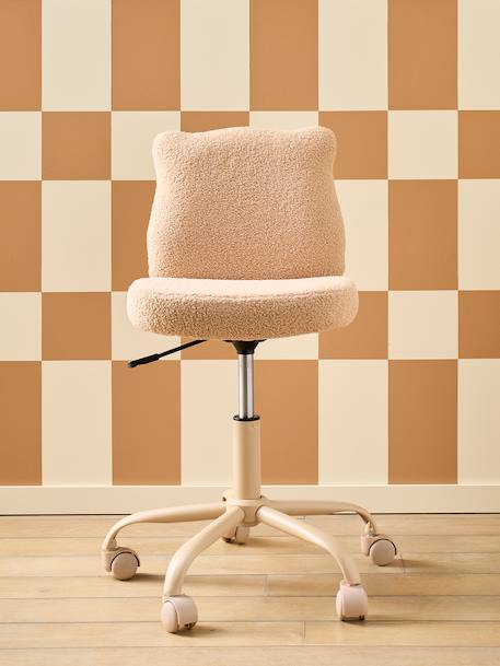Bear Chair in Sherpa with Castors, for Children beige 