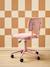 Velour Desk Chair with Castors for Children ecru+green+rose 
