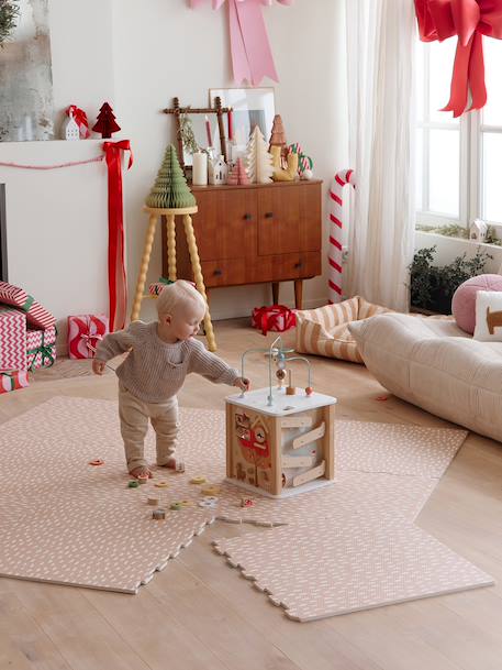 Large 9 Tile Foam Mat ecru+rose 