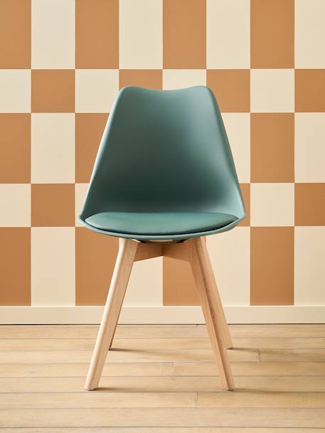 Scandinavian Primary School Chair green+rose+white 