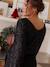 Reversible sequin nursing blouse, front/back black 