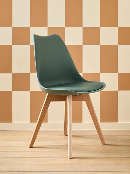 Scandinavian Primary School Chair green+rose+white 
