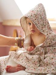 Bedding & Decor-Bathing-Bath Capes-Cotton Muslin Bath Cape + Wash Mitt, FLORA