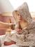Cotton Muslin Bath Cape + Wash Mitt, FLORA printed white 