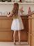 Girl's Christmas dress with sequins and tulle ecru 