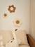 Set of 3 velvet flowers beige 