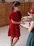 Girl's velvet and sequin dress red 