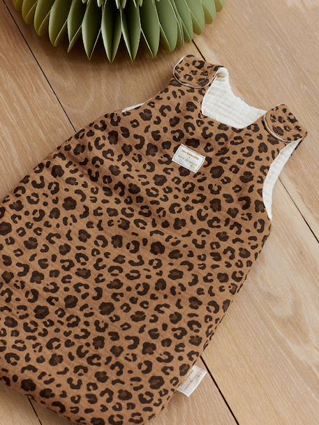 Baby sleeping bag for VERTBAUDET x ENVIE DE FRAISE leopard baby dolls brown 