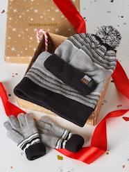 Boys-Accessories-Winter Hats, Scarves & Gloves-Urban Park beanie + snood + mittens/gloves set for boys