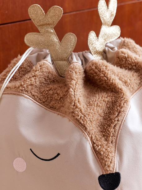 Reindeer Christmas Sack golden beige 