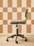 Velour Desk Chair with Castors for Children ecru+green+rose 