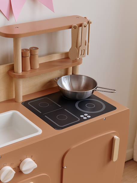 Wooden Design Kitchen - FSC®100 Certified caramel+Light Blue 