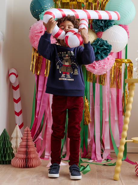 Printed Christmas Sweatshirt for Boys navy blue 