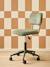 Velour Desk Chair with Castors for Children ecru+green+rose 