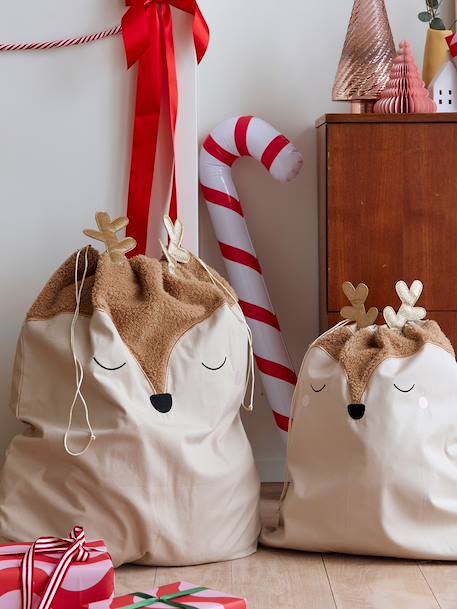 Reindeer Christmas Sack golden beige 