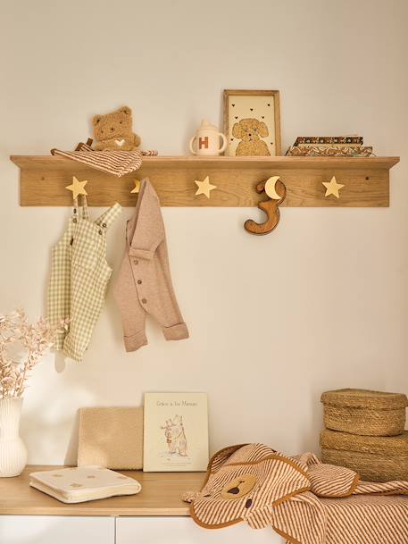 Moon and star hooks wood 