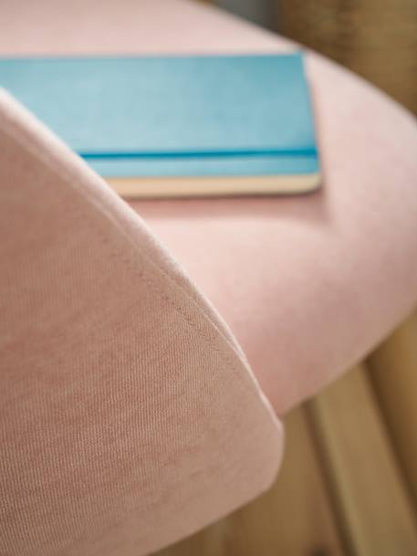 Child's chair in mottled fabric green+rose 
