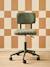 Velour Desk Chair with Castors for Children ecru+green+rose 