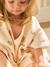 Customisable PETIT OURS baby bath poncho, with recycled cotton printed white 