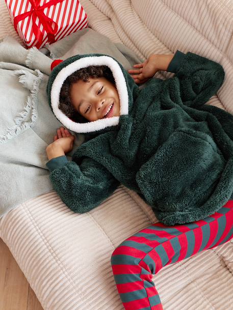 Boys' pyjama and hooded sweatshirt set green 