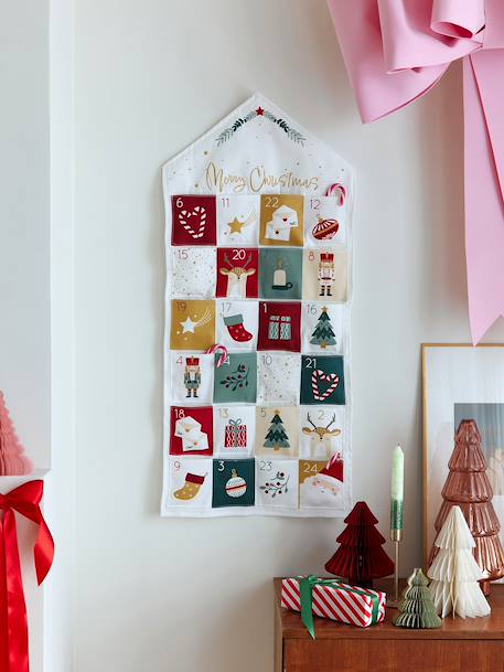 Merry Christmas Advent calendar printed white 