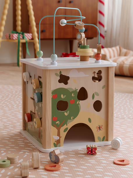 Large FSC® wooden 4 seasons activity cube wood 