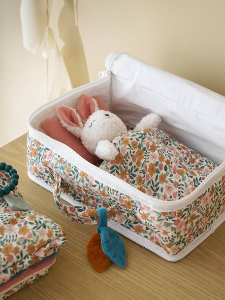 Suitcase with RETRO FLOWER soft toy yellow 