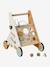 Baby Walker in FSC®100% Wood with Brakes, GREEN FOREST red+yellow 