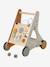 Baby Walker in FSC®100% Wood with Brakes, GREEN FOREST red+yellow 