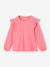 Ruffled Long Sleeve Top for Girls, BASICS ecru+rose 