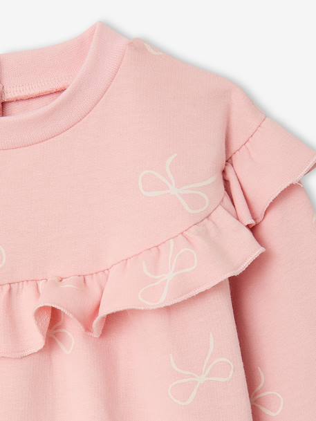 Ruffled Sweatshirt + Leggings Combo for Babies rose 
