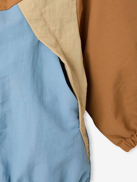 Windcheater Jacket for Baby Boys, by CYRILLUS aqua green+caramel 