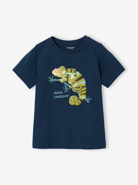 Basics T-Shirt with Reversible Sequins for Boys aqua green+ecru+night blue+ocean blue+white 