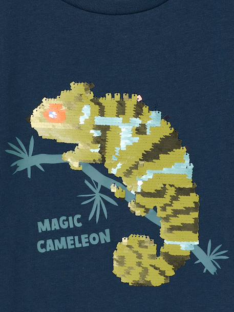 Basics T-Shirt with Reversible Sequins for Boys aqua green+ecru+night blue+ocean blue+white 